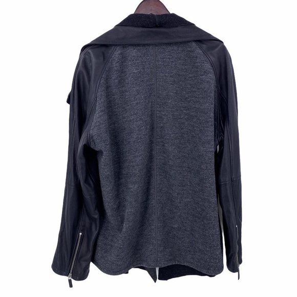 Emporio Armani Lamb Leather Combo Layered Jacket IT 56 US 46 - Picture 5 of 16